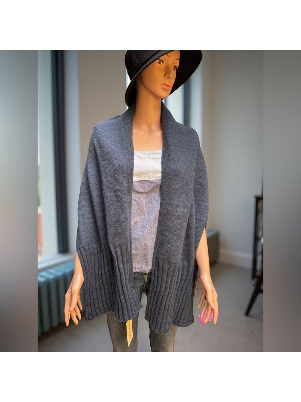 (3 for $12 item) On 34th Womens Convertible Wrap/Shawl/Scarf Blue NWT